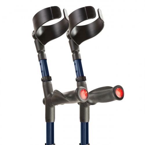 Pair Of Flexyfoot Comfort Grip Double Adjustable Crutches - Blue